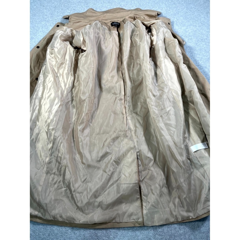 Topshop Maternity Trench Coat Womens 6 Tan Cotton Belted Casual Button Front - Picture 2 of 11